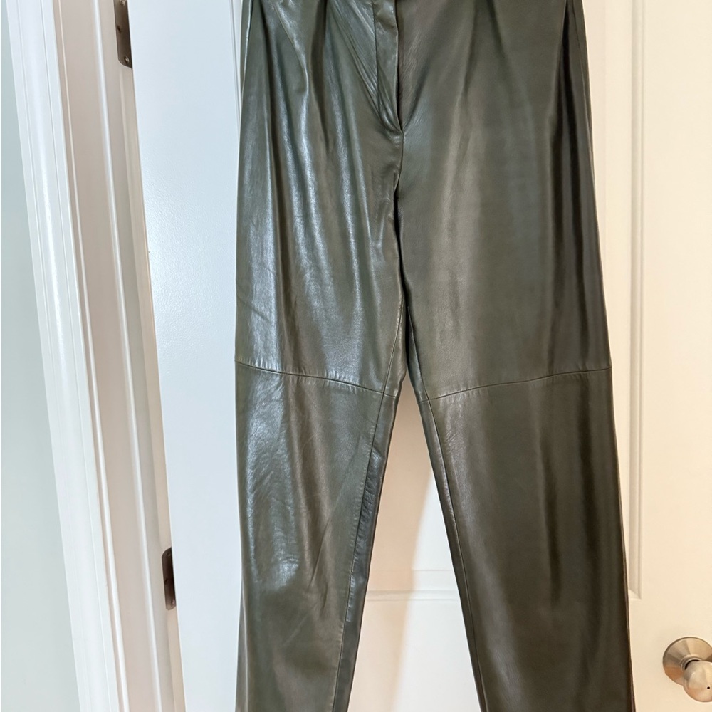 Escada Sport Olive Leather Trousers